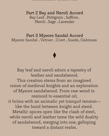 OrDioLab Knight Sandal Extrait De Parfum - Stéle